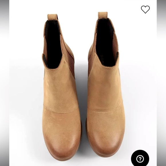 Sorel Joan Of Arctic Leather Wedge Chelsea II Bootie Boot Tan Camel Size 9 - Picture 8 of 15